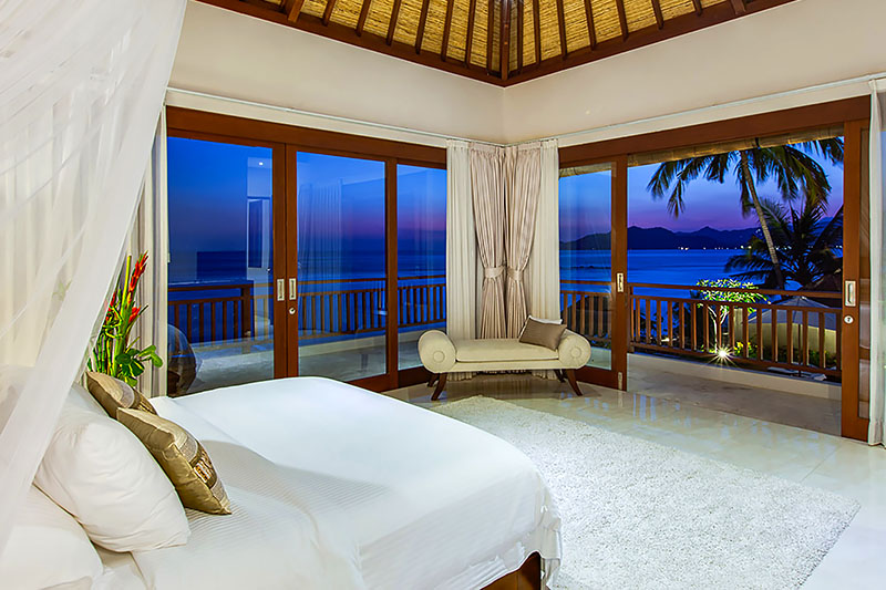 Panorama Senja dari Kamar Tidur di Villa Tirta Nala, Candidasa, Bali