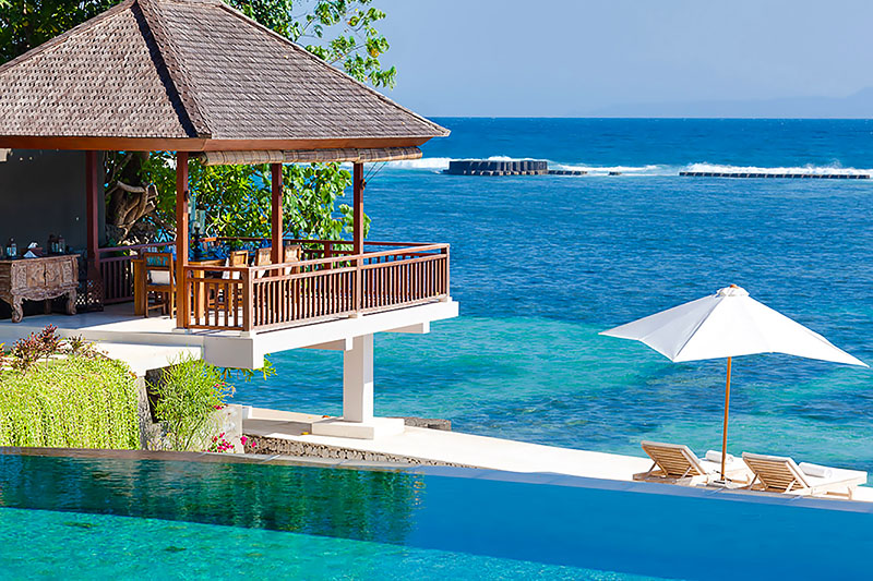 Paviliun Tepi Pantai di Villa Tirta Nala, Candidasa, Bali